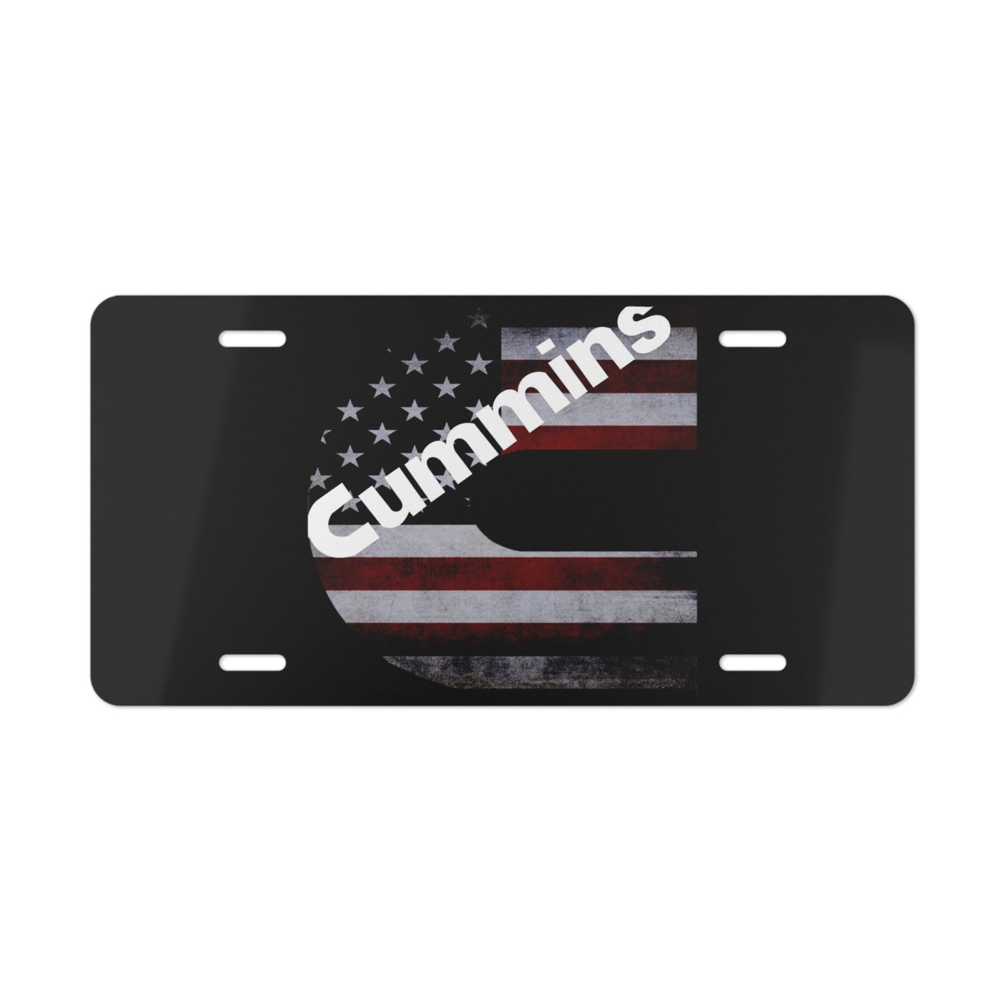 Cummins Distressed American Flag Vanity Plate