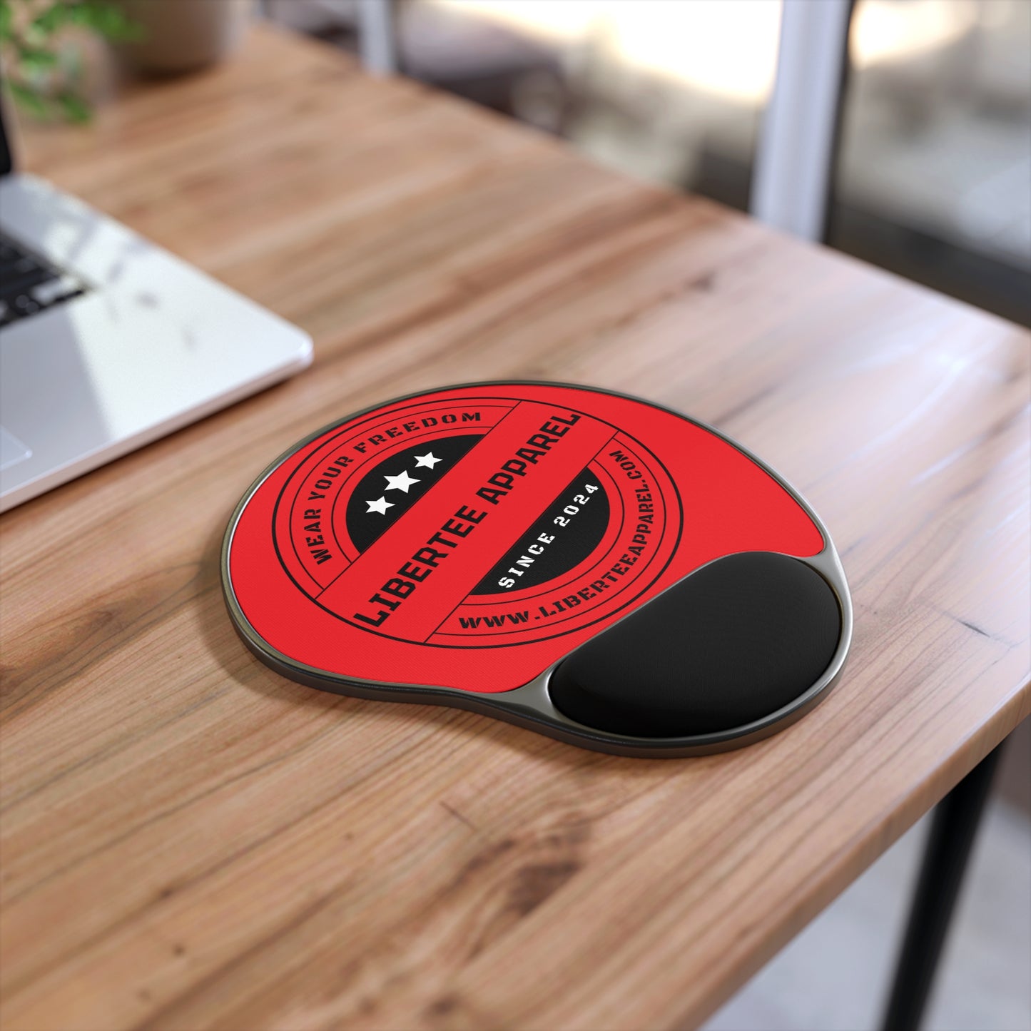 Red Libertee Apparel Mouse Pad With Wrist Rest