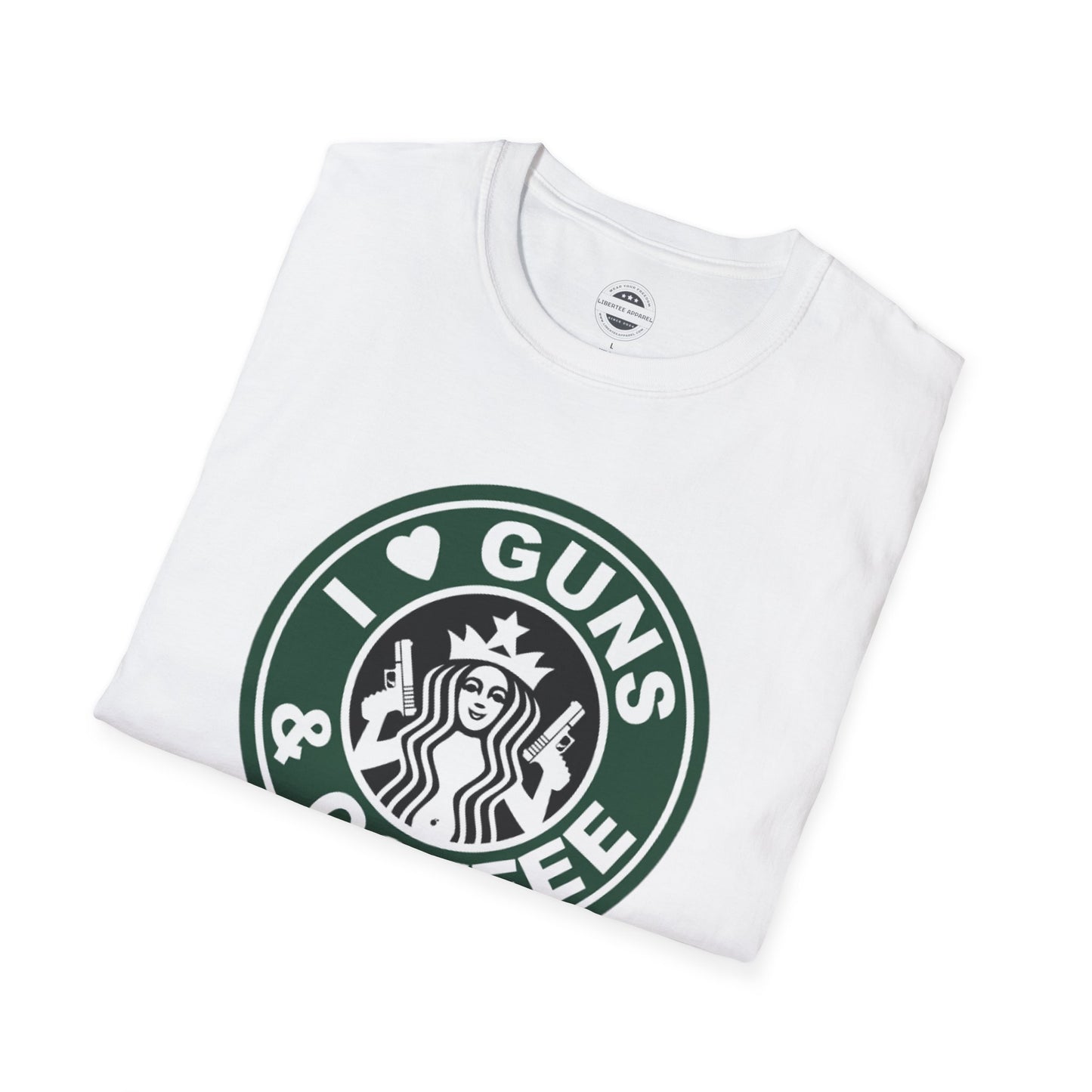 I Love Guns & Coffee Unisex Softstyle T-Shirt