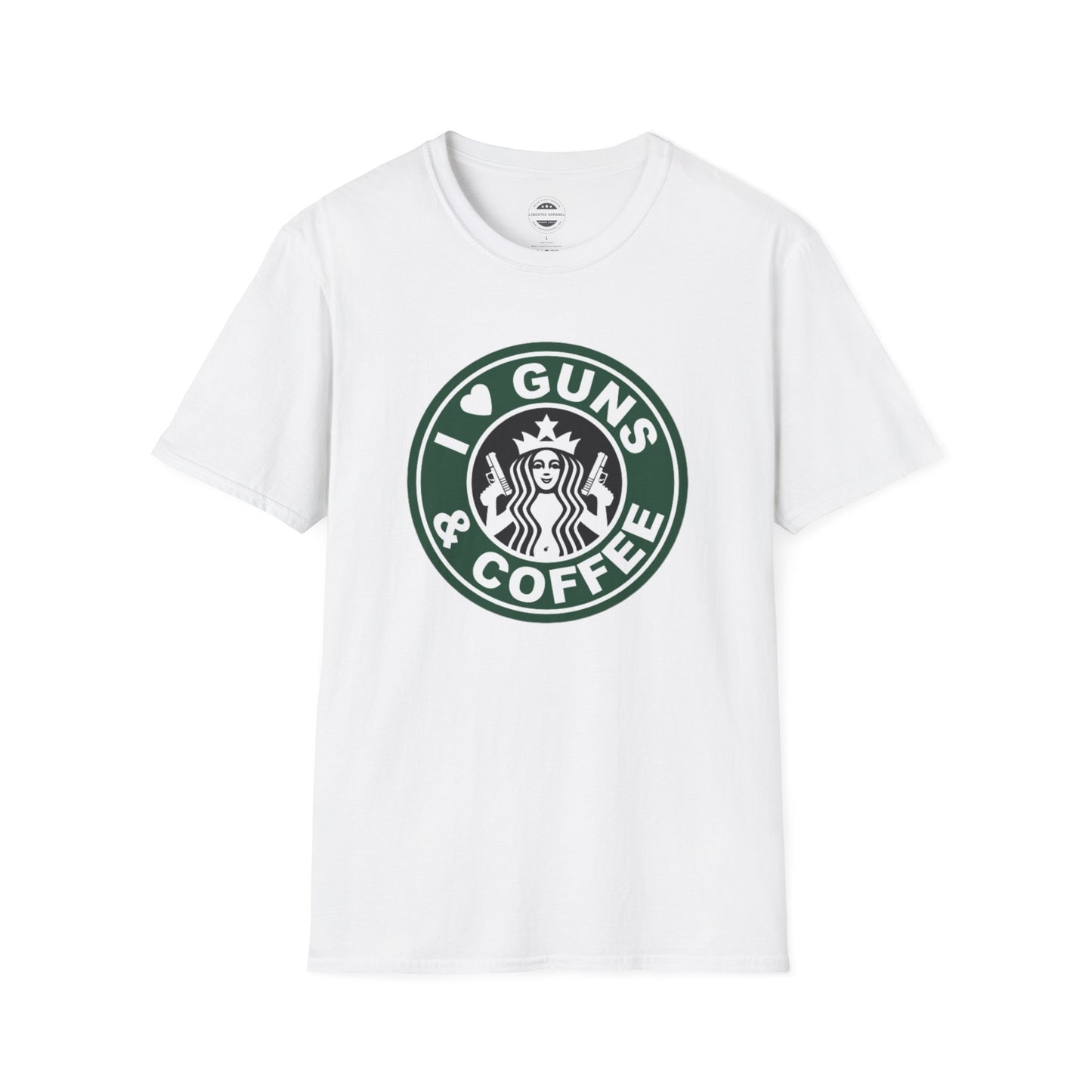 I Love Guns & Coffee Unisex Softstyle T-Shirt