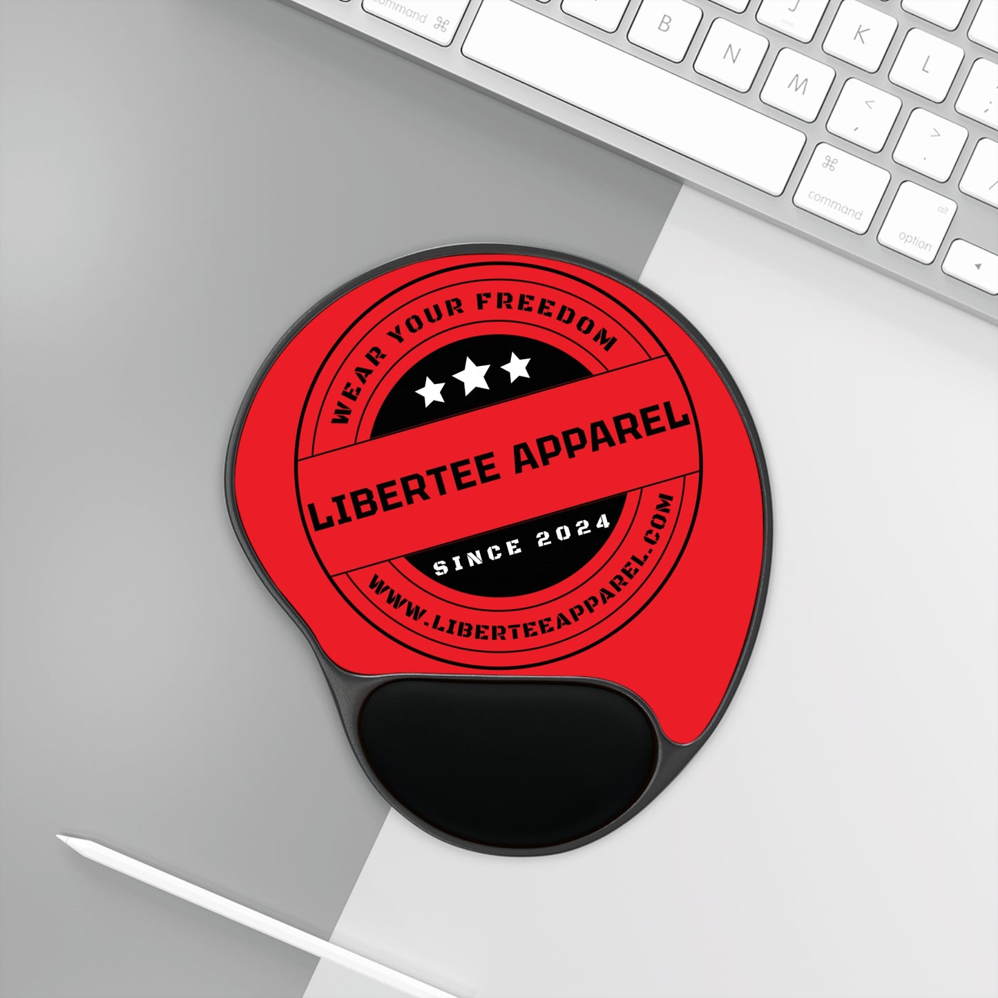 Red Libertee Apparel Mouse Pad With Wrist Rest