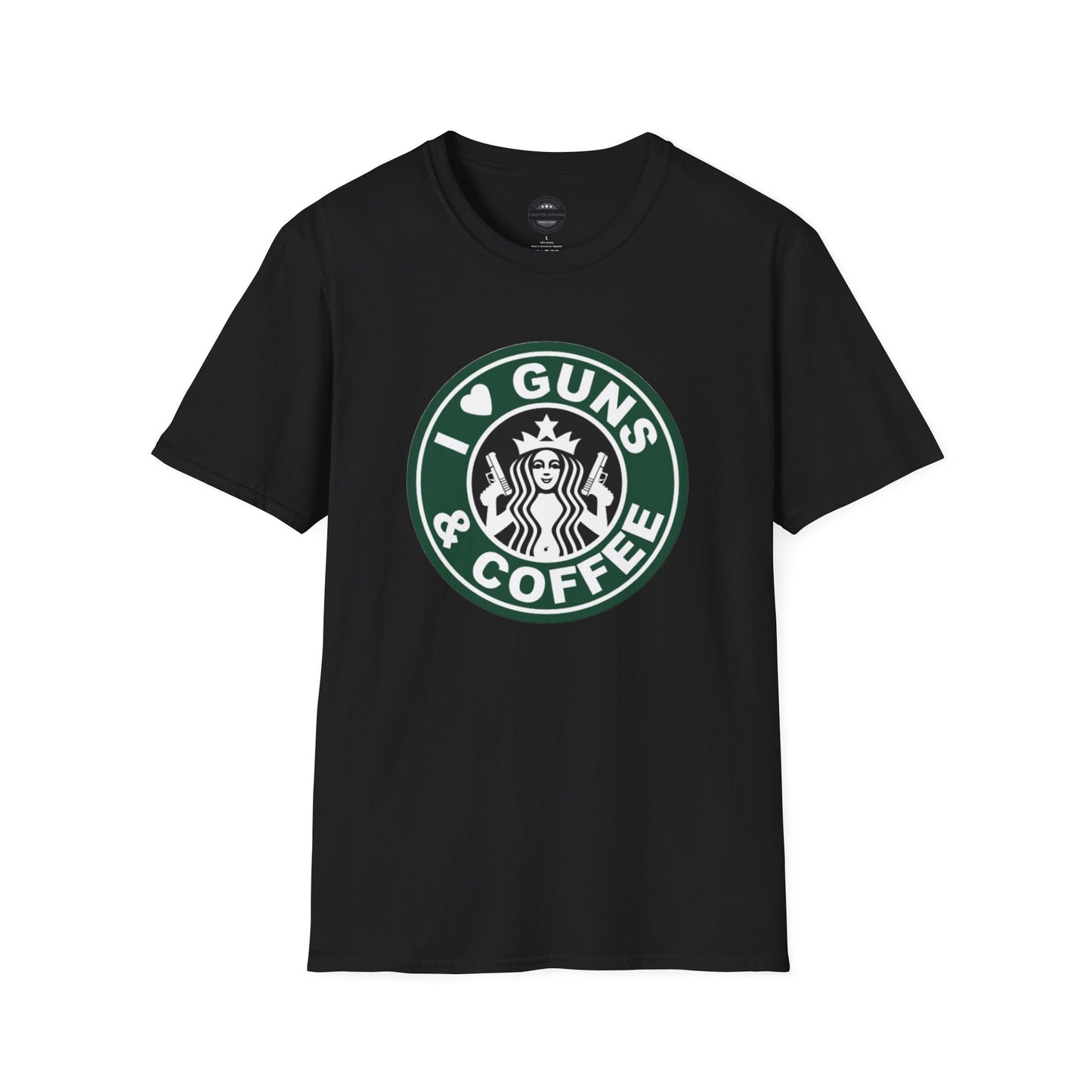 I Love Guns & Coffee Unisex Softstyle T-Shirt